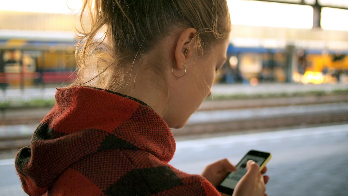 Woman using cell phone
